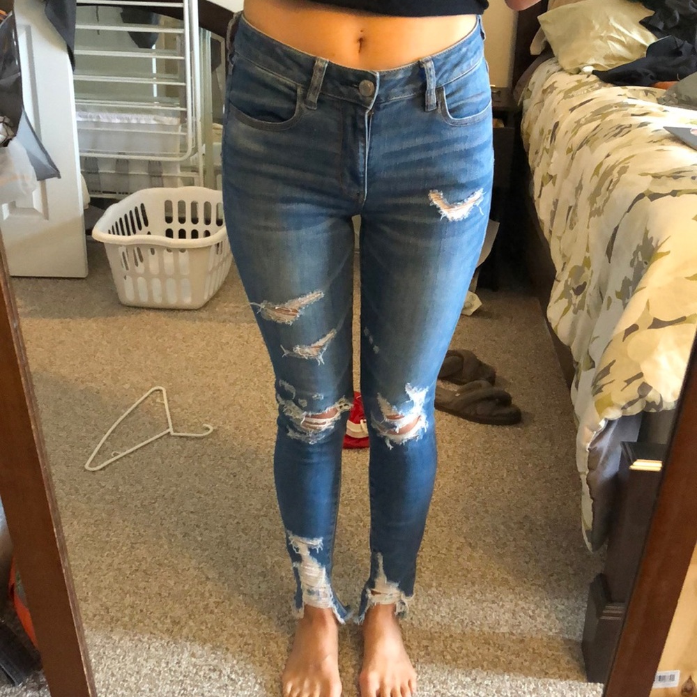 High rise ripped jeggings